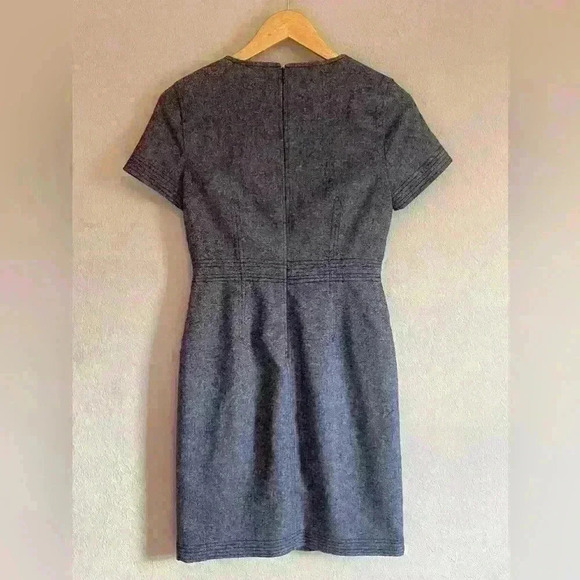 Banana Republic Wool Blend Fully Lined Dress Heathered Blue Size 0 - Picture 6 of 9